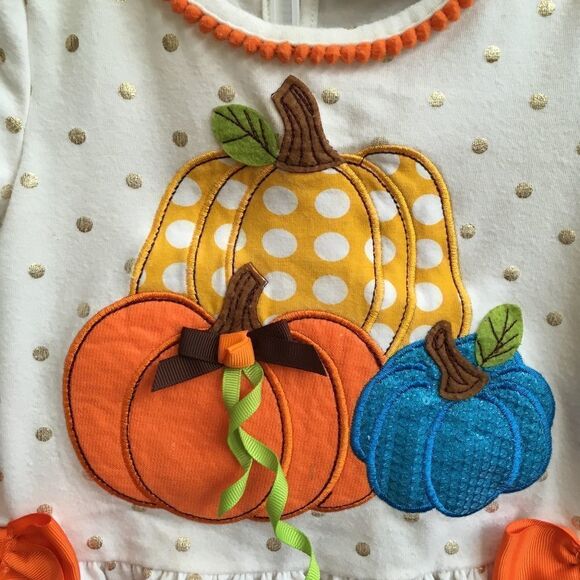 RARE EDITIONS PANTS SET WITH APPLIQUED PUMPKINS‎ - Picture 6 of 7
